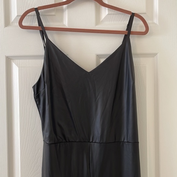 FashionNova plus size 1X black pleather jumpsuit - Picture 5 of 10